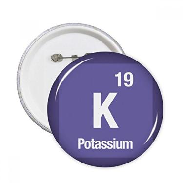 Imagem de K Potássio Elemento Químico Chem Pinos Redondos Emblema Botão Decoração Acessório 5 peças
