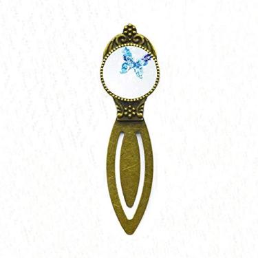 Imagem de Animal Sky Blue Butterfly Fluttering Graffiti Marcador de página retrô para escritório