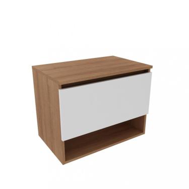 Imagem de Gabinete para Banheiro 1 Porta BN3606 Tecnomobili - Amendoa/Branco