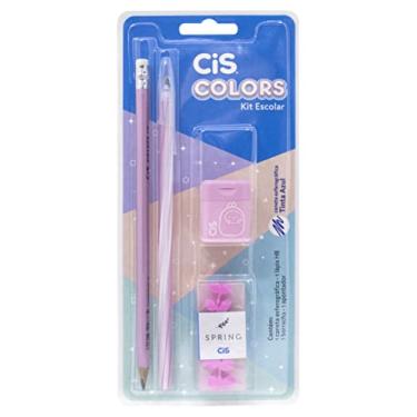 Imagem de Kit Escolar CIS Colors Rosa 4 Peças (Lápis, Caneta Spiro Clean, Borracha Spring e Apontador 415)