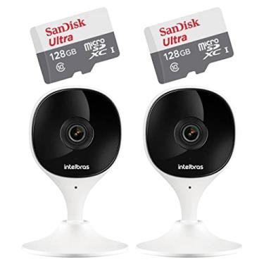 Imagem de 2 Câmeras Wi-fi IMX C Intelbras Mibo Full HD IP Branca + microSD 128GB Ultra