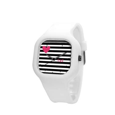 Imagem de Relogio Be Watch Clássico Heart Pulseira de Silicone Branco