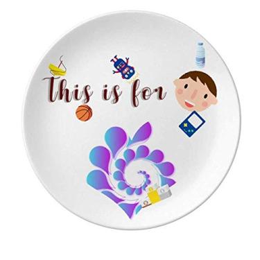 Imagem de Prato de jantar redondo com gotas espirais de porcelana com centro giratório