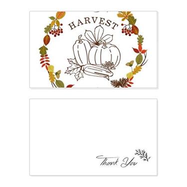 Imagem de Guirlanda de Dia de Ação de Graças com estampa de folhas e cartão de agradecimento de aniversário