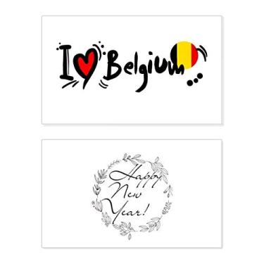 Imagem de I Love Belgium Word Flag Love Heart Ilustration New Year Festival Greeting Card Bless Message Gift