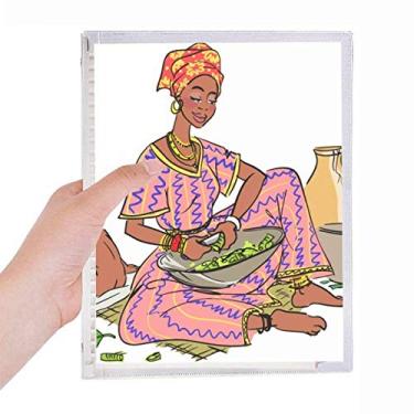 Imagem de Caderno feminino preto infantil Totems africano aborígene folhas soltas diário recarregável artigos de papelaria