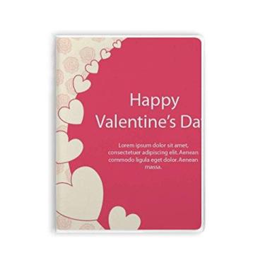Imagem de Diário de capa macia rosa branca Happy Valentine's Day