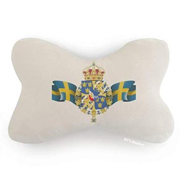 Imagem de DIYthinker Suécia Emblema Nacional Símbolo de Campo Acabamento Carro Pescoço Decoração Almofada Almofada Almofada Almofada