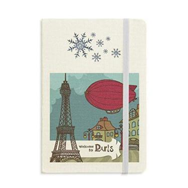 Imagem de Caderno de paisagem Paris Airship França Torre Eiffel grosso diário flocos de neve inverno