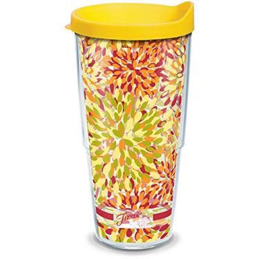 Imagem de Tervis Made in USA Copo isolado Fiesta de parede dupla mantém as bebidas frias e quentes, 680 g, calipso ensolarado