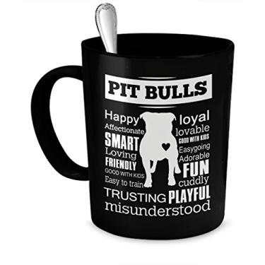 Imagem de Caneca Pit Bull Misunderstood - Qualidade Pit Bulls - Feliz, leal, inteligente, adorável e confiável - Caneca Pit Bull - Presente Pit Bull