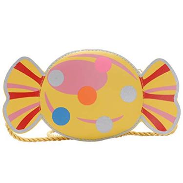 Imagem de Bolsa infantil em forma de doces Valicclud com bolsa transversal, mini bolsa de armazenamento, Balconette, Amarelo, 21X11X5CM