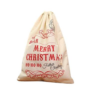 Imagem de heave Grandes sacos de cordão de Natal sacos de presente sacos de presente sacos de doces sacos de armazenamento para lembrancinhas de Natal bolsa de lembrancinha de Natal E