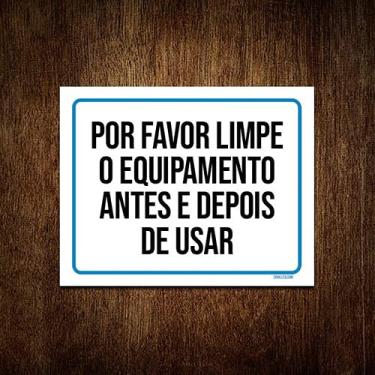 Imagem de Placa Academia Limpe Equipamento Distanciamento 18x23