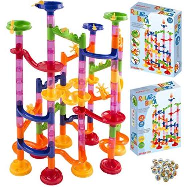 Imagem de Brinquedo Educativo Pista de Montar Rola Bola Marble Run 105 Peças Para Construir Pista de Corrida de Bolinhas Race Set
