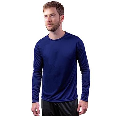 Imagem de Camiseta Skube Com Proteção UV 50+ Dry Fit Segunda Pele Térmica Tecido Termodry Manga Longa - Azul Marinho - M