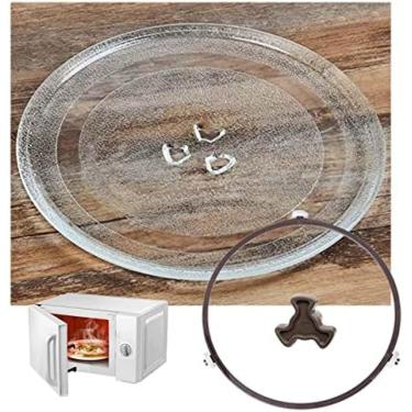 Imagem de Substituição Da Placa Giratória De Vidro Para Micro-ondas, Placa Redonda De Vidro Para Micro-ondas De 9,6" 10" 10,6" 12,4", Resistente Ao Calor, Kit De Bandeja De Vidro Para Micro-ondas Com Acopla