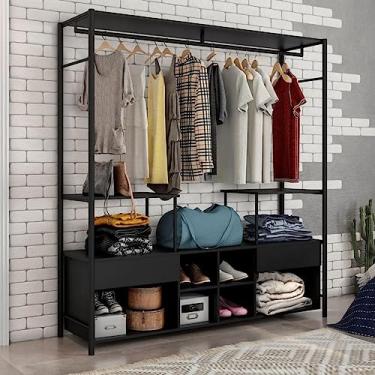Imagem de Closet Casal Barcelona Artefamol Preto/Preto Fosco
