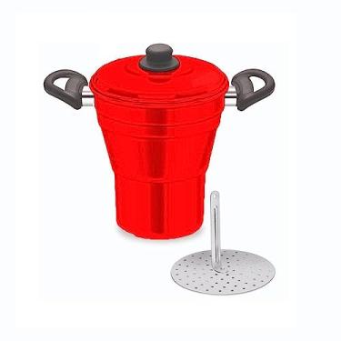Imagem de Cuscuzeira Alumínio Vermelho 16