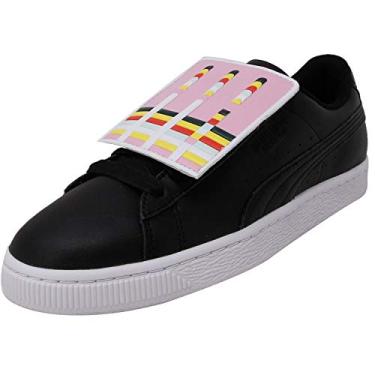 Imagem de Tênis feminino PUMA com emblema de cesta e cano alto de couro anabela, Puma Black / Fair Aqua, 6.5