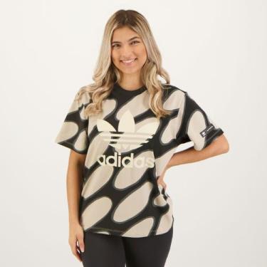 Imagem de Camiseta Adidas Estampada Marimekko Feminina Preta
