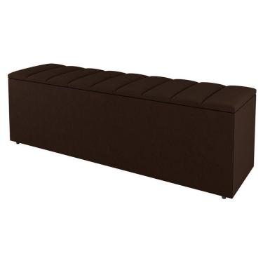 Imagem de Calçadeira Baú King Size Cora 190Cm Suede Marrom