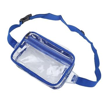 Imagem de Saco Claro do Estilingue, Pacote Transparente Impermeável da Cintura da Caixa do Pvc da Correia Ajustável da Grande Capacidade para Viagens Esportivas (BLUE)