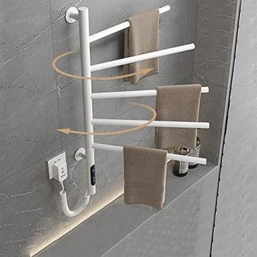 Imagem de Radiador De Toalha Elétrico LCD 82W, Toalheiro Elétrico Inteligente Com Rotação De 180 ° Com Termostato, Temporização De 1 A 8 Horas, 4 Modos, Temperatura Ajustável De 45 A 70 °, 4 Modos, Toalheir