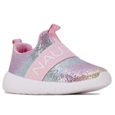 Imagem de Nautica Tênis infantil fashion slip-on atlético tênis de corrida |Menino - menina|(bebê/criança pequena), Hológrafo arco-íris claro, 6 Toddler