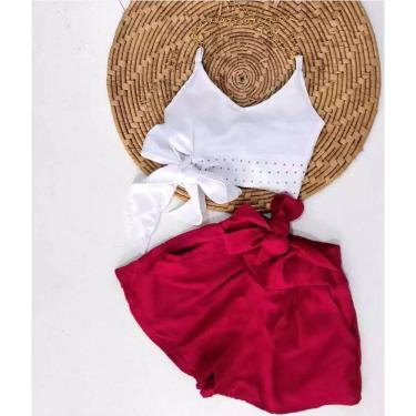 Imagem de Conjunto feminino verão - Cropped e short- Festa Natal