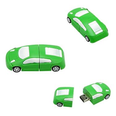 Imagem de Flash Drives de 16 GB - Pendrive fofo USB para carro de 16 GB - pen drive moderno (carro verde)