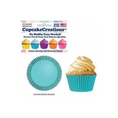 Imagem de Forros de cupcake turquesa claro para assar, 32 unidades da Cupcake Creations