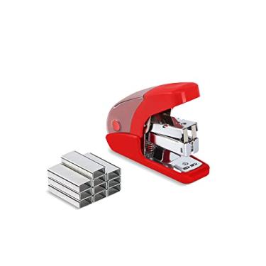 Imagem de PAPERPAL Conjunto de mini grampeador sem esforço, capacidade para 20 folhas, removedor integrado e armazenamento de grampeadores, comporta grampos de 1/10.2 cm, inclui 1000 grampos, leve, escritório,
