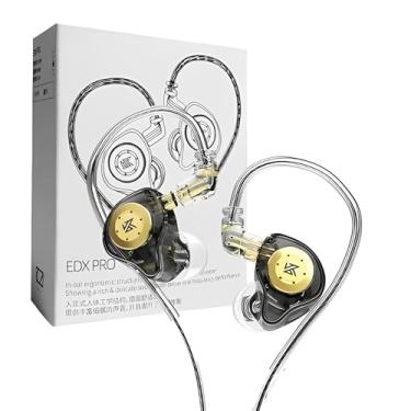 Imagem de Fone De Ouvido Profissional KZ EDX Pro Intra-auricular, Driver Dinâmico Magnético Composto de 10mm, Cabo Substituível, Original - Perfeito para Cantores - AlverSun (PRETO)