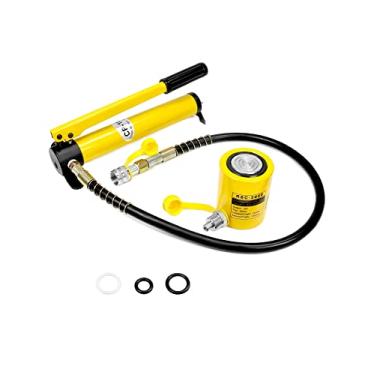 Imagem de QWORK 20T Mini Hydraulic Cylinder Jack Porta Power Ram 2" Stroke, CP-180 Manual Hydraulic Hand Pump, Single Acting Lifting Cylinders for Machinery Shipbuilding