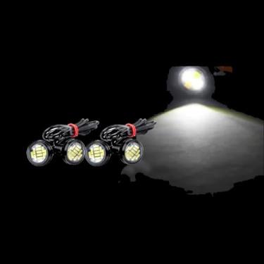 Imagem de Strobo Led olho de gato com Controle de Efeitos 4 Peças para Carro Moto ATV UTV RV Reboque 4x4 (Branco)