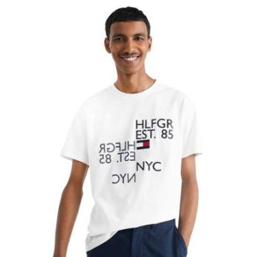 Imagem de Camiseta Tommy Hilfiger Masculina Mirrored Graphic Tee Branca-Masculino