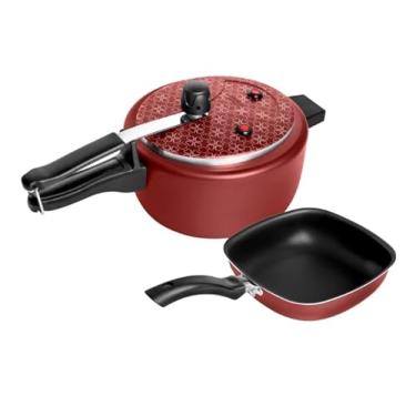Imagem de Panela De Pressão Patolux 2,5 Litros Antiaderente Vermelho Com Frigideira