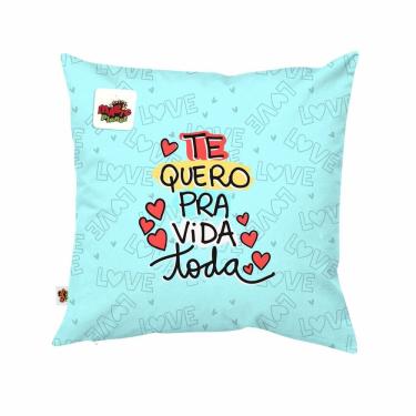 Imagem de Almofada 40x40 Te Quero Pra Vida Toda Presente Dia dos Namorados