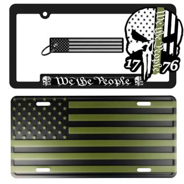 Imagem de Our Future Nation We The People Military Tribute Placa de Licença, Moldura, Etiqueta Chave e Adesivo Combo