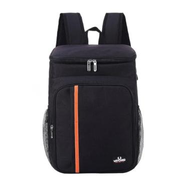 Imagem de Mochila Térmica Impermeável Grande Capacidade Cooler Garrafa Vinho Quente Frio (PRETO)