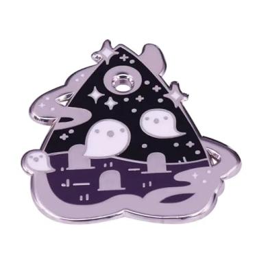 Imagem de Ghosts Ghost Boo Night Graveyard Cemitery Tombstones Halloween Death Ouija Cute Kawaii 3.1 cm Emblema de broche esmaltado, 1.25 Inches, Esmalte, Esmalte