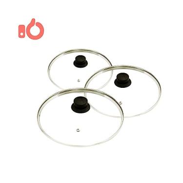 Imagem de Jogo 3 Tampas De Vidro Avulsas para panelas 28 E 30 Cm