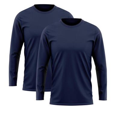 Imagem de Kit 2 Camisetas Manga Longa Proteção Solar Uv50 Ice 2 Marinho-Masculino