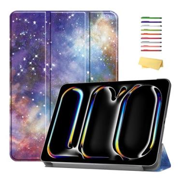 Imagem de UUcovers Capa para iPad Pro 11 polegadas M4 (2024) (modelo: A2836/A2837/A3006) 5ª geração com três dobras com hibernar/despertar automático [carregamento de lápis] capa magnética inteligente rígida à