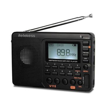 Imagem de Rádio De Bolso Retekess V115 Am Fm Sw Usb De Ondas Curtas