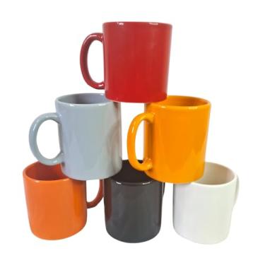 Imagem de Conjunto de 6 Xícaras Coloridas de Cerâmica Premium 350ml - Design Elegante, Durabilidade Superior, Perfeito para Café e Chá, Ideal para Presentes e Decoração - Caju Brasil