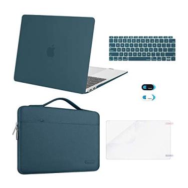 Imagem de MOSISO Compatível com MacBook Air de 13 polegadas, capa M1 Chip 2021, 2020, 2019, 2018, versão A2337, A2179, A1932, tela retina, capa rígida de plástico, bolsa, película de teclado, capa de webcam e