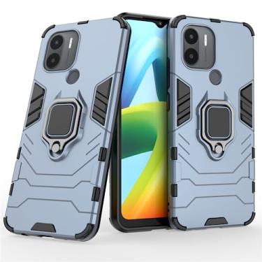 Imagem de Capa Protetora Magnética Anti-quedas para Mi Redmi A1 Plus, Redmi A2 Plus, Xiaomi Poco C50, C51, Suporte Giratório + Proteção Militar (Azul-marinho)