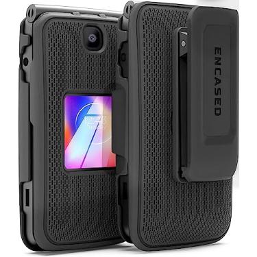 Imagem de Encased DuraClip projetada para Alcatel Go Flip V, capa fina para celular com clipe de cinto (QuickFlip/MyFlip 4G/Go Flip/Cingular Flip 2/A405DL)